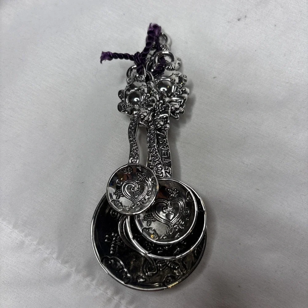 Ganz‎ Pewter Tone Frog Measuring Spoons Set Of 4 Heart & Croak Whimsical Silver